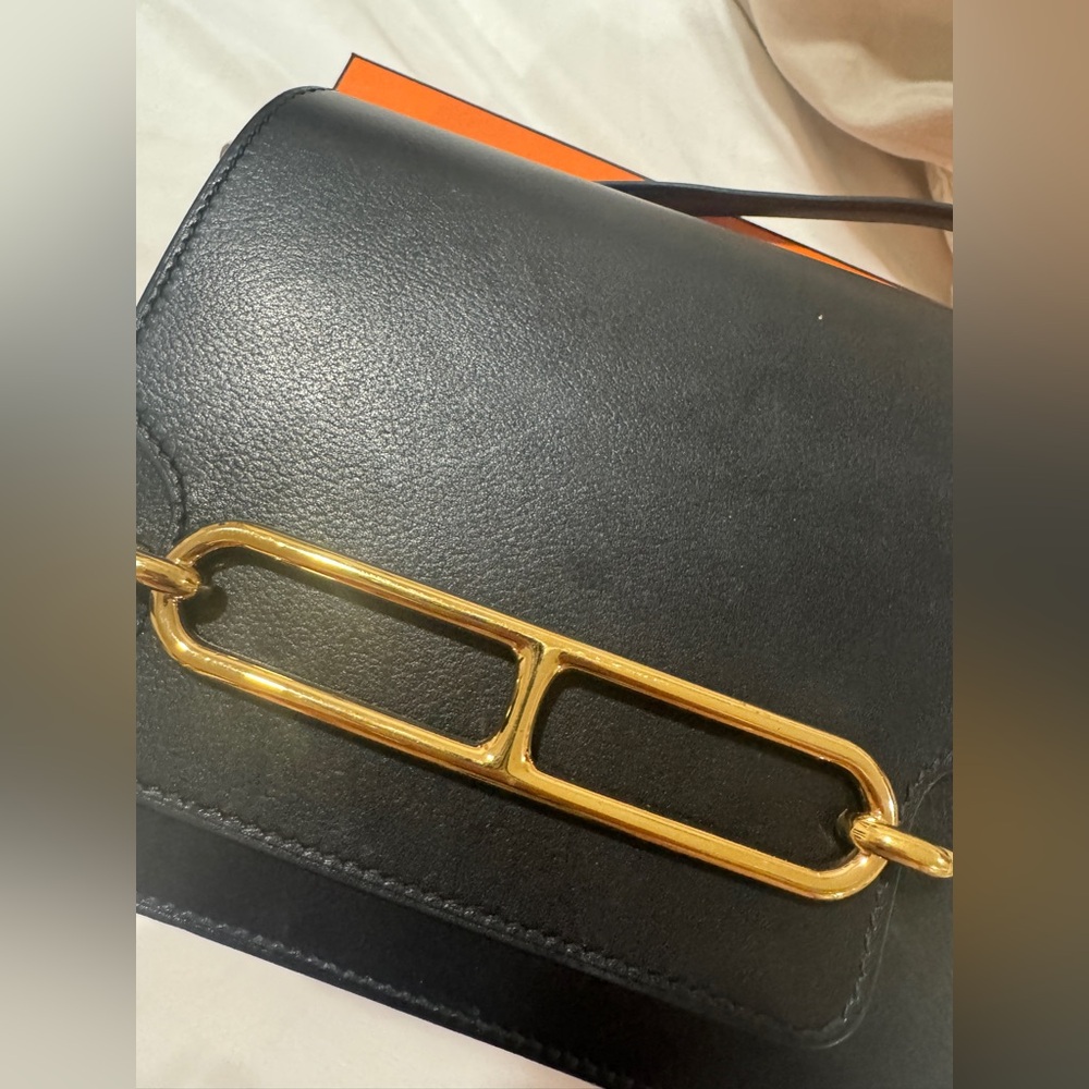 Hermes Roulis mini 18 black with gold